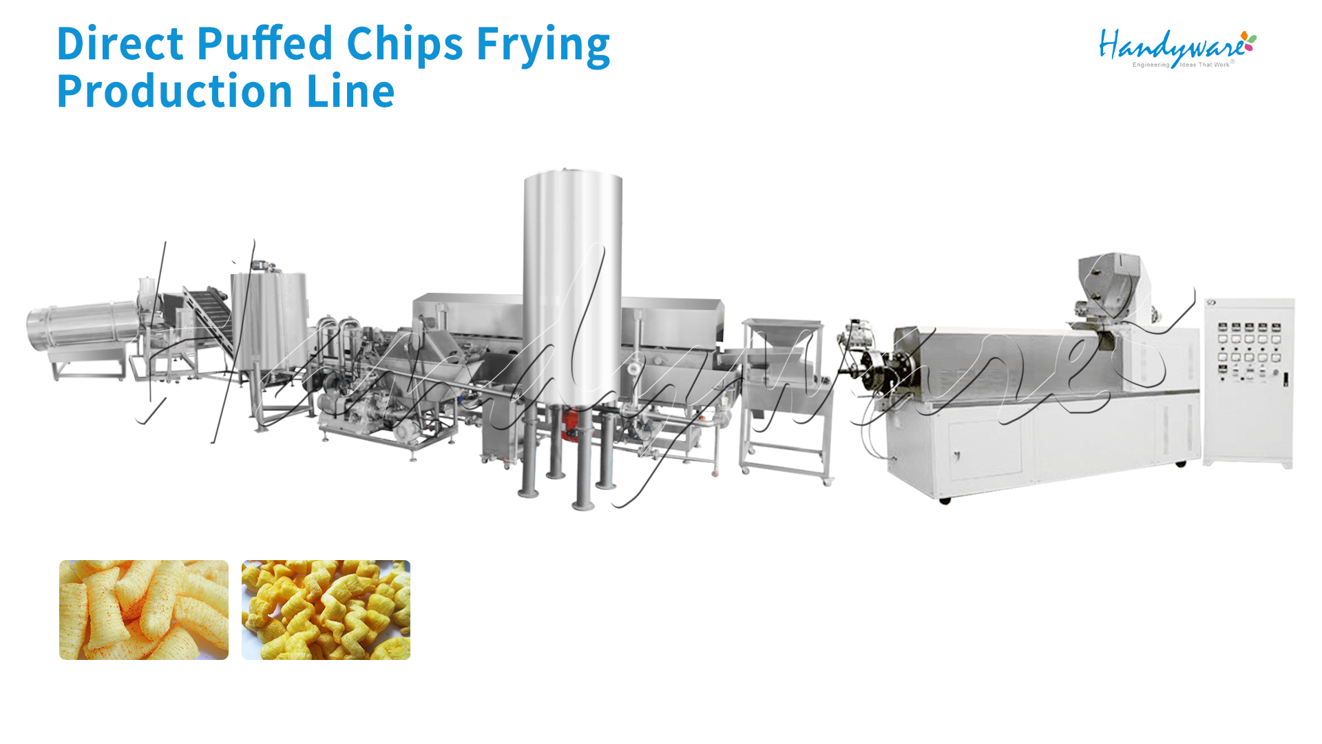 Direct Puffed Chips Frying Production Line